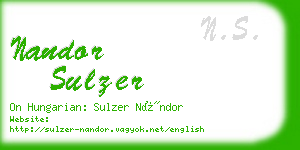 nandor sulzer business card